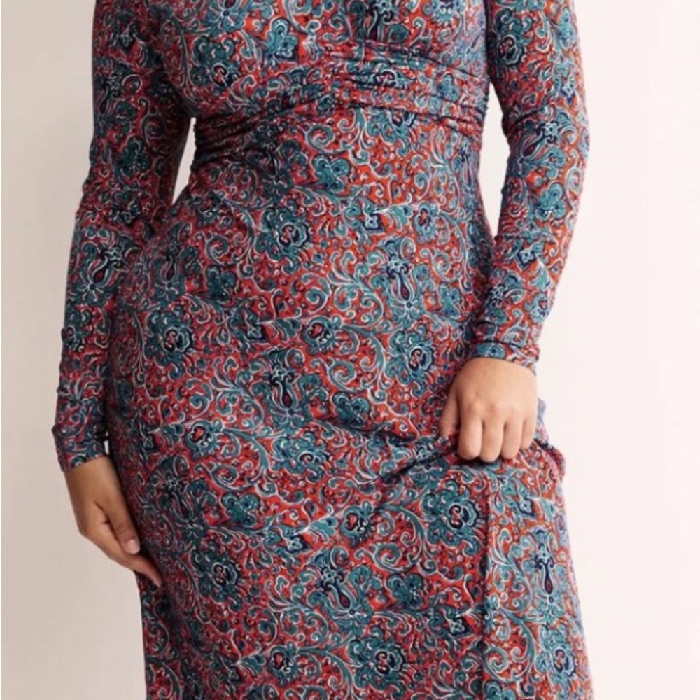 NWT Boden Elodie Ruched Waist Midi Dress Size 20/22
